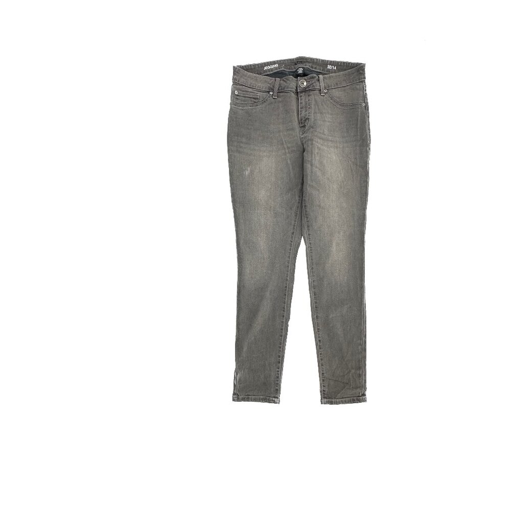 a.n.a Jeggings Women 14 Gray Denim Mid Rise 5-Pocket Stretch Jeans